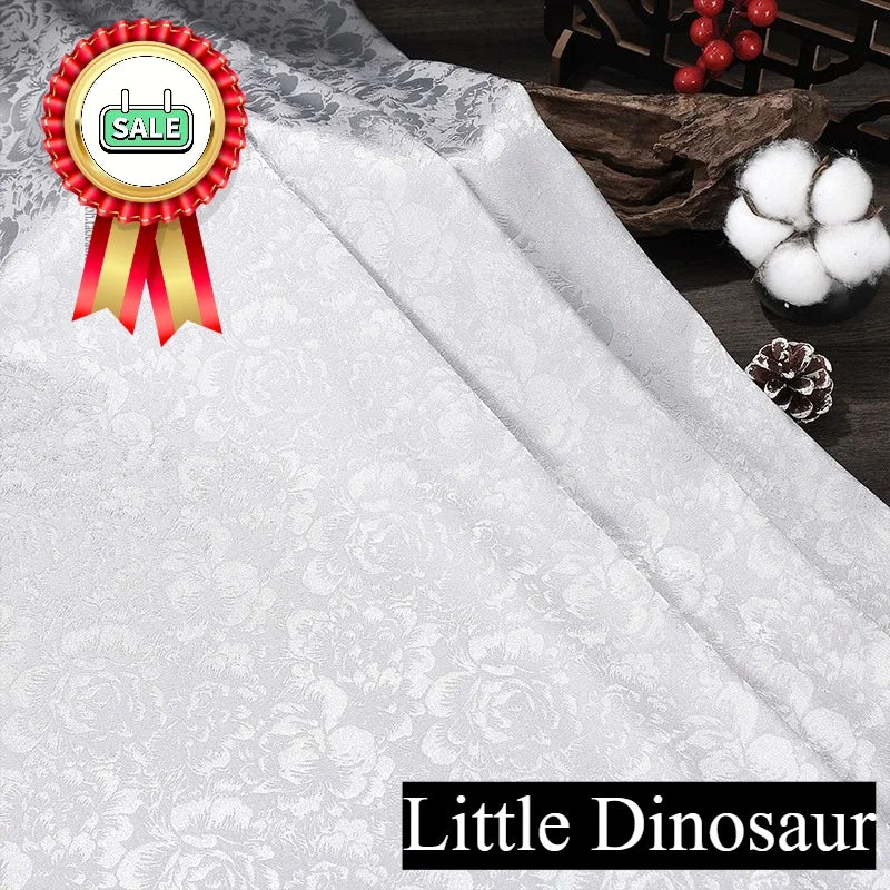 قماش ساتان حريري من الجاكار الرائع مثالي لفساتين الزفاف وفساتين السهرة ومشاريع الحرف اليدوية الأنيقة والخالدة