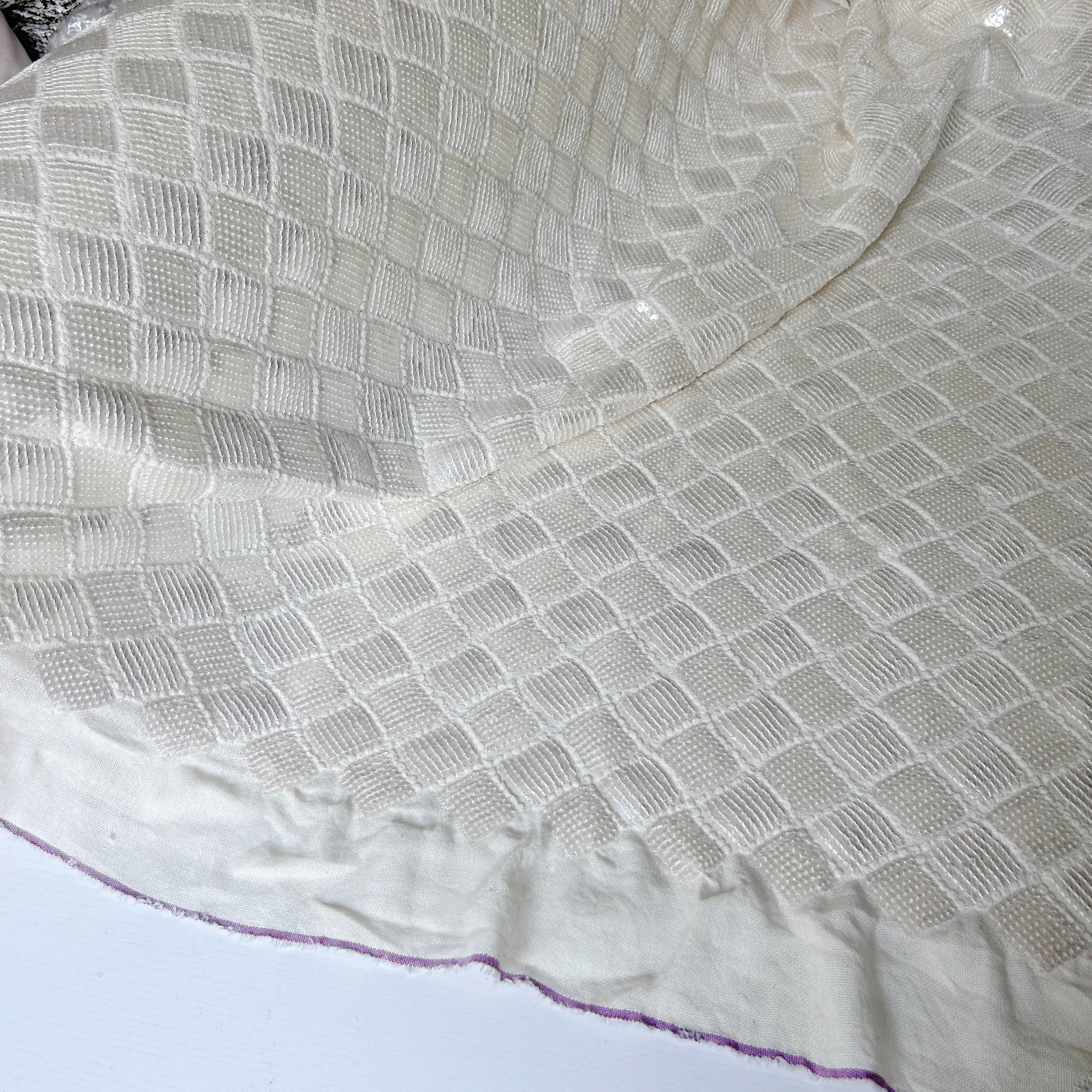 High Specification Linen Sequin Embroidery Thickened Fabric - Children's Material 119cm