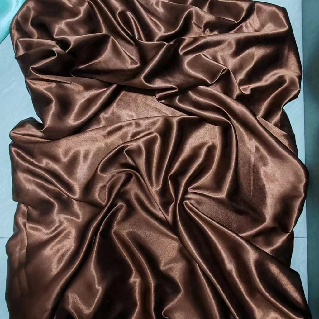 قماش ساتان كريستالي لامع - خامة فستان سهرة لامع 150 سم