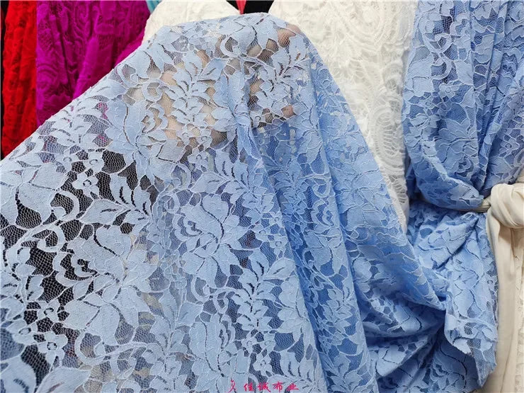 قماش دانتيل مطاطي برتقالي فلوري شفاف شبكي مع تطريز وردي للفساتين وملابس الأداء قماش شبكي شفاف زهري