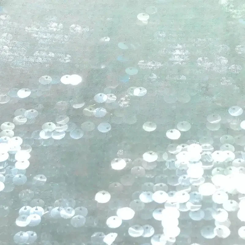 Multi-Color Glitter Sequins Mesh Fabric - Transparent Sparkle Material 130cm