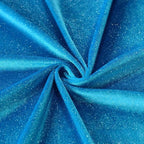 Lake Blue Four Sided Elastic Sparkling Gold Velvet Fabric - Luxurious Material 150cm
