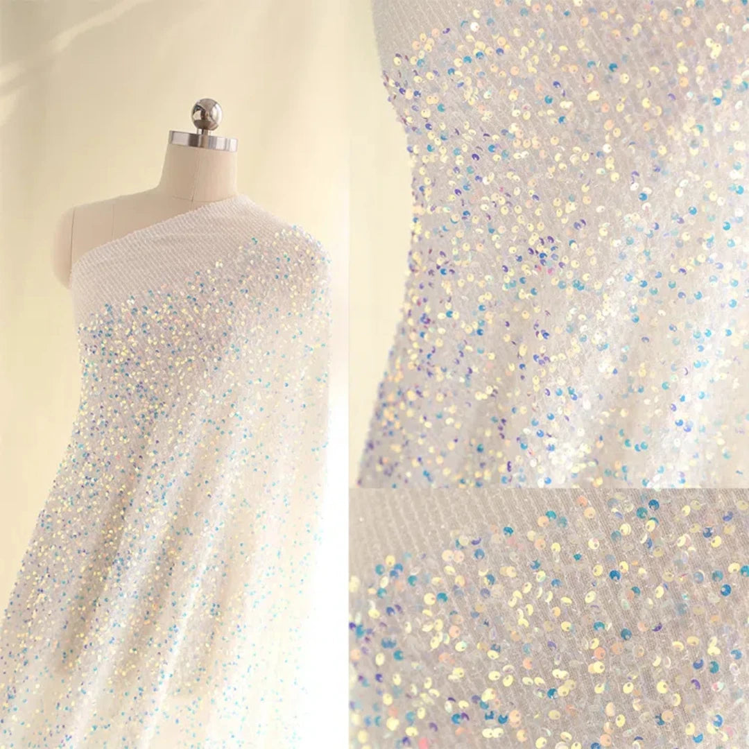 Colorful sequins, embroidered lace fabric, clothing accessories, dresses, children's clothing design, DIY handmade materials