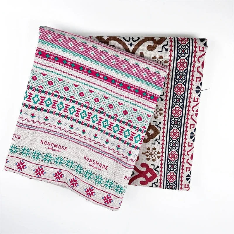 Cotton Linen Ethnic Style Fabric Decorative Material For DIY Tablecloth Curtain Sofa Pillowcase Home Textile Fabric
