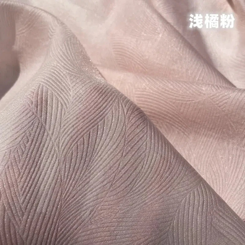 Dark Pearl Leaf Jacquard Vintage Lolita Silk Fabric For Dress And Home Decoration