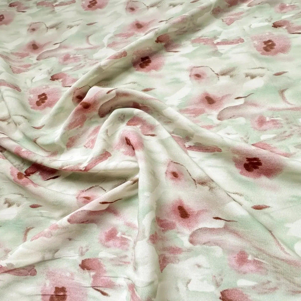 Vestido cheongsam de algodón con estampado floral degradado verde polvo para primavera/verano, tejido suave y ligero que ilumina la piel.