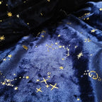 قماش مخملي ماسي مطبوع عليه سماء مرصعة بالنجوم - فستان سهرة - مقاس 160 سم