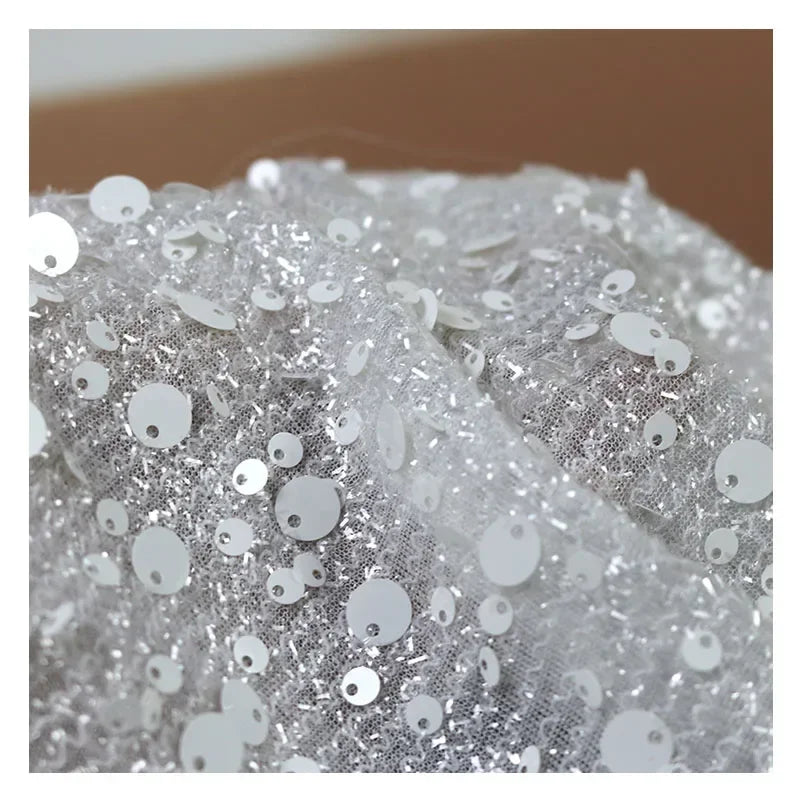 Sparkling Size Sequin Mesh Embroidery Fabric - Stage Clothing Material 130cm