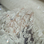 Tela de malla bordada con lentejuelas y hojas de vid de lujo - Red de encaje romántico