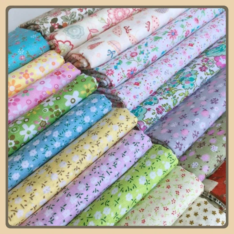 Tela de algodón puro con estampado floral campestre para ropa de bebé, vestidos, costura hecha a mano, acolchado DIY y manualidades de algodón suave.