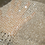 White Glitter Sequin Mesh Fabric for Bridal and Evening Gowns
