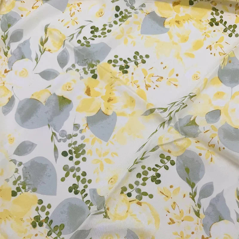 قماش قطني كتان مطبوع بنمط زهور فنية مرسومة بالزيت لخياطة غطاء الطاولة والستائر والديكور الداخلي