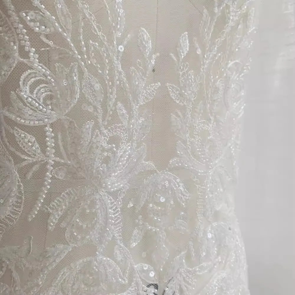 Black and white leaf flower nail bead lace large flower piece sewing wedding dress chest decoration embroidery piece