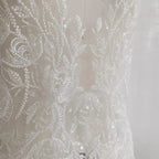 Black and white leaf flower nail bead lace large flower piece sewing wedding dress chest decoration embroidery piece