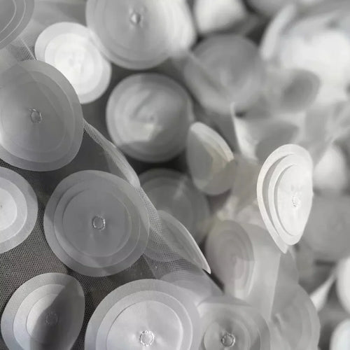 3D Circular Sequin Tulle - Sheer for Wedding Dress & Evening Gown