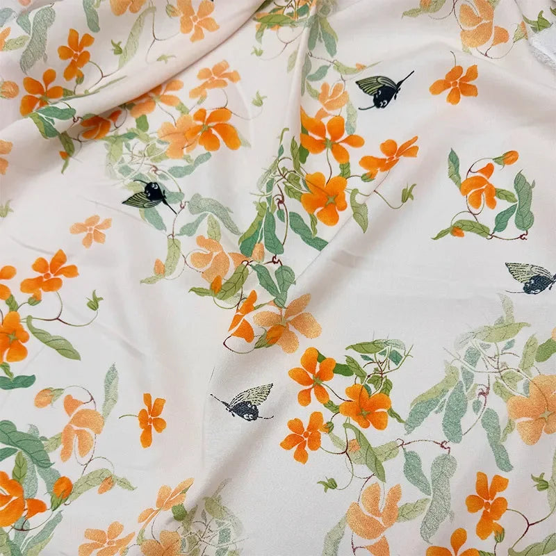 قماش قطني كتان مطبوع بنمط زهور فنية مرسومة بالزيت لخياطة غطاء الطاولة والستائر والديكور الداخلي