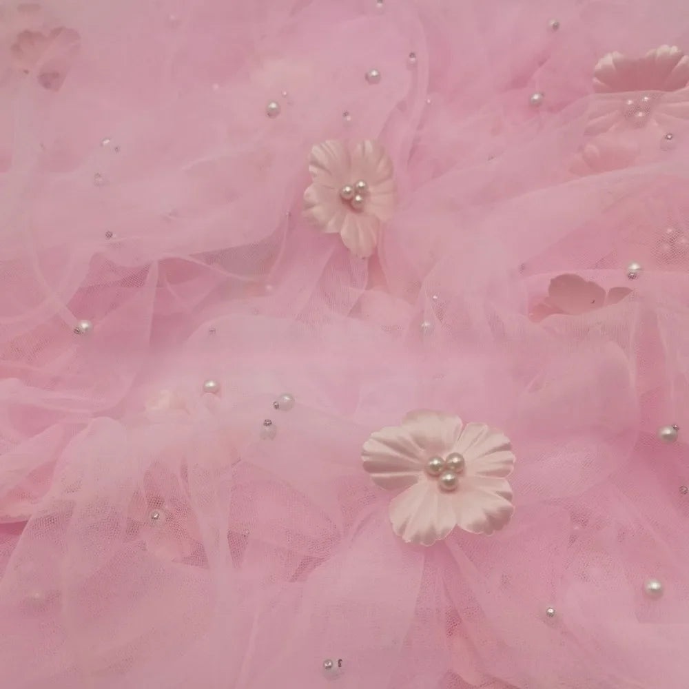 Handmade 3D Flower Bead Mesh - Wedding Stage & Women's Accessories