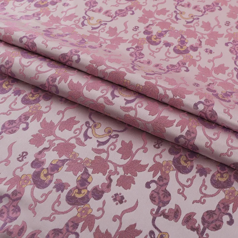 Refined Jacquard Brocade Fabric Gourd Motif Traditional Pattern Elegant Dress Vest Skirt DIY Fashion Sewing Designer Material