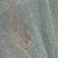 White Bubble Sheen Chiffon Sheer Sequin Fabric - High End Wedding Material