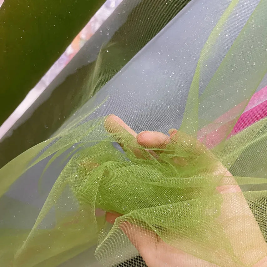 Champagne Glitter Crystal Mesh Tulle - Shiny for Wedding Dress Backdrops