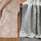 Oil Painting Style Gold Jacquard Relief Fabric - 3D Textured Material