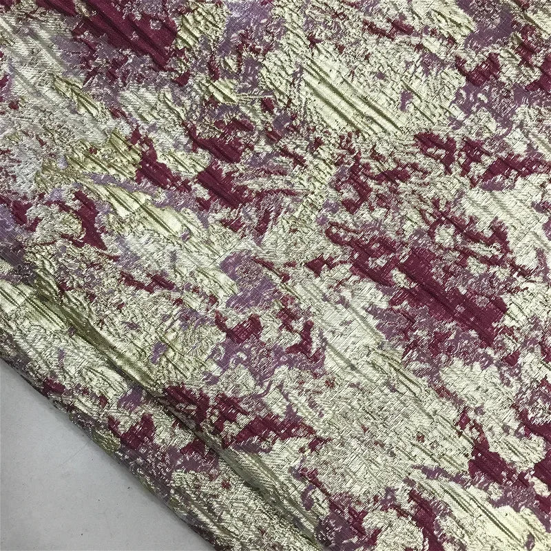 Gold Thread 3D Relief Artistic Print Clothing Fabric - Dress Evening Gown Coat Designer