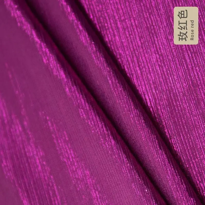 قماش مخطط بختم ساخن معدني - مادة لامعة مقاومة للتجاعيد