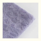 Pure Cotton Mesh Embroidered Fabric with Violet Chrysanthemum Design for Kids Dress Soft Cotton Yarn Material DIY Sewing Craft