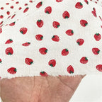 Tela opaca con estampado de fresas y burbujas de algodón de imitación para vestidos largos florales, protección solar, puños, decoración DIY