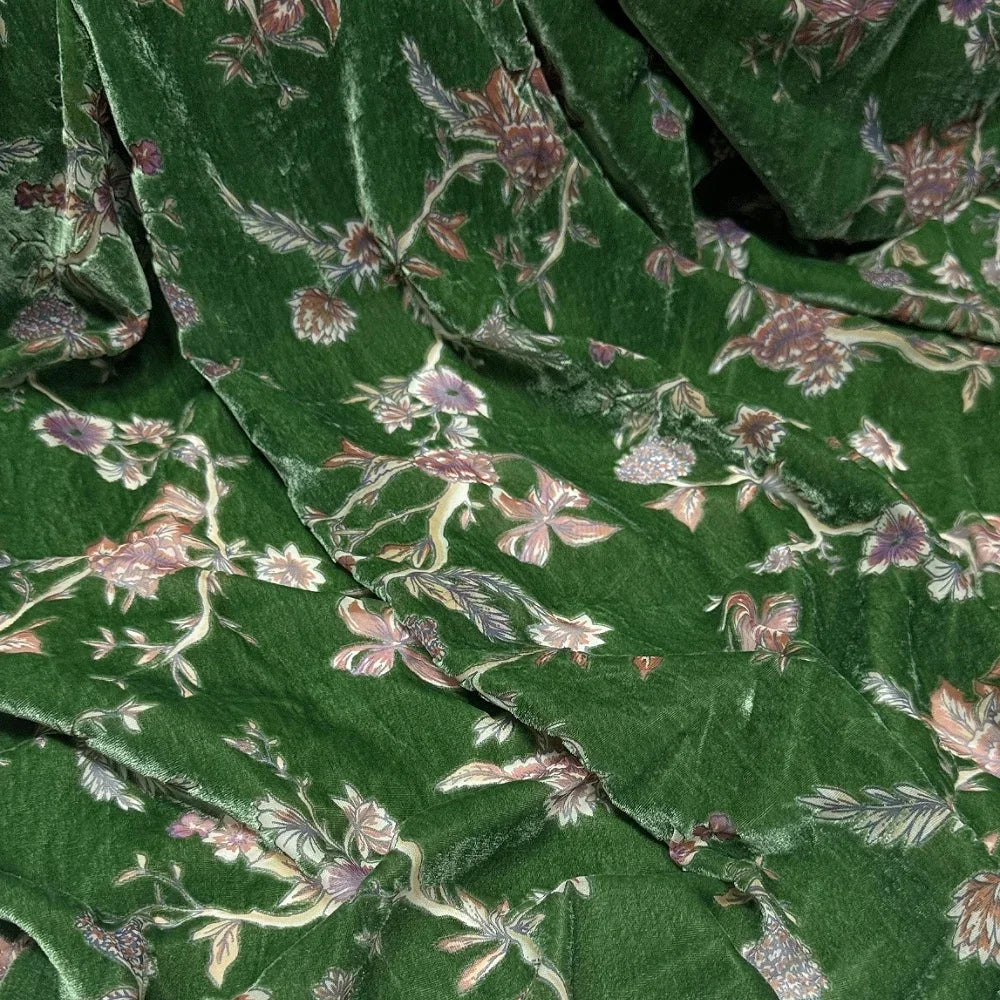 Luxurious Embellished Velvet Sequin Fabric for Evening Wear