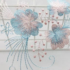 Tela de malla de encaje bordada con flores 3D para vestidos de novia, Hanfu, Cheongsam, bolsos de ropa para niños, proyectos de moda artesanales.