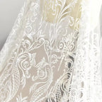 فستان زفاف من قماش الدانتيل المطرز على الطراز الأوروبي مصنوع يدويًا من مادة DIY فستان ملابس قماش زخرفي أبيض