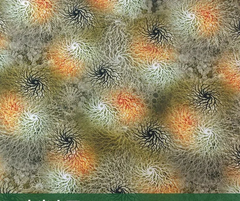 قماش قطني مطبوع رقميًا بتجعد لحاء الشجر - قابل للتنفس 150 سم