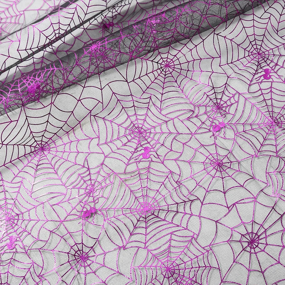 ديكور مشهد شبكة العنكبوت العابر للحدود في الهالوين، خلفية لعبة من القماش الشبكي، زي أداء يدوي الصنع، نسيج فريد من نوعه