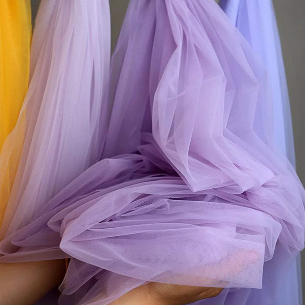 221 colors Soft Tulle Fabric - Purple Mesh for Wedding Décor & Clothing