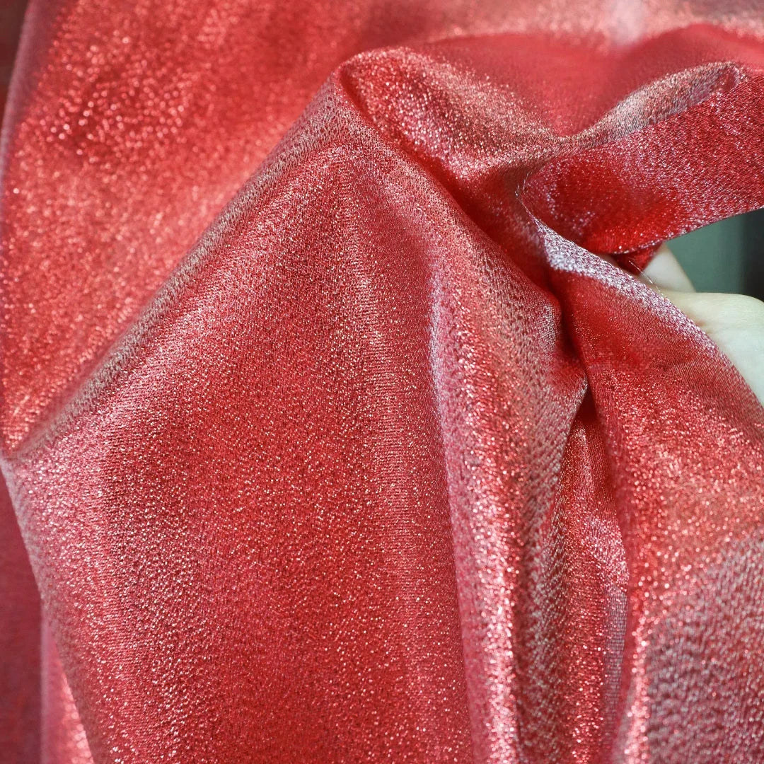 Golden shiny gold platinum fabric, lightweight shiny silk reflective metal stage wear, Indian yarn fashion edging fabric