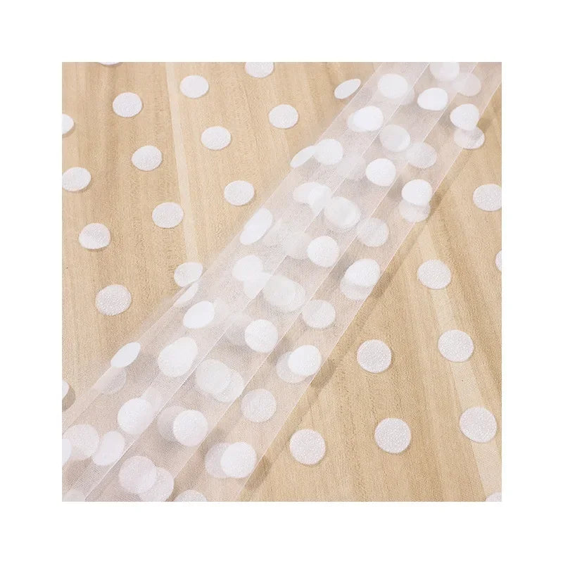Large Polka Dot Flocking Mesh - Women's & Children's Dress Fabric