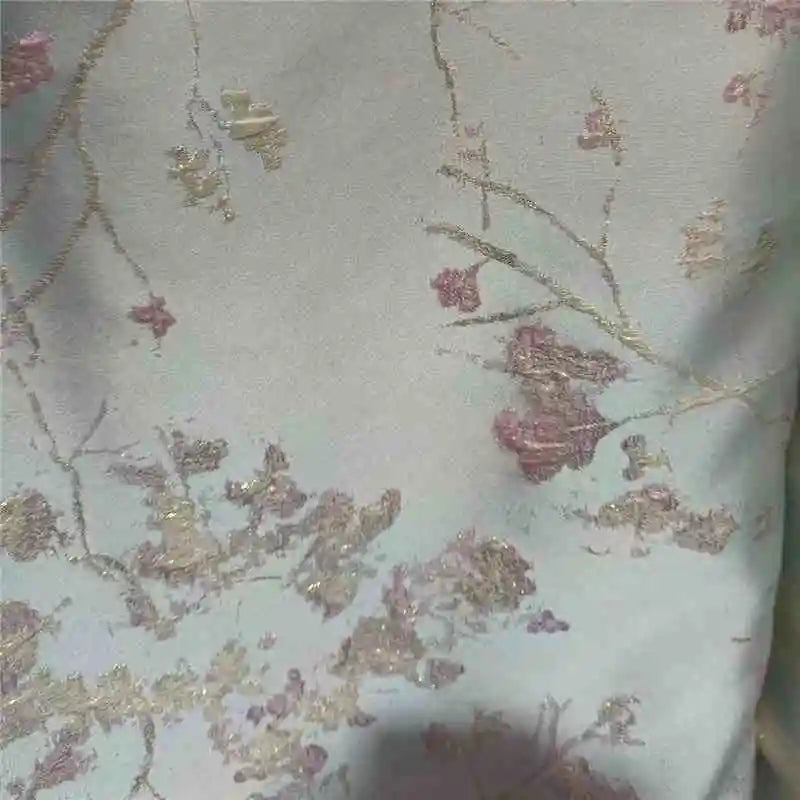 Tela jacquard de encaje de alta calidad con varios estilos de seda dorada, flor de lavanda y flor de cerezo, material de embalaje para regalo, hecho a mano DIY