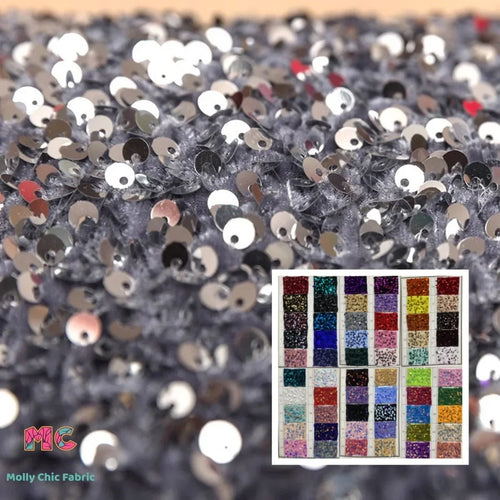 3D Velvet Embroidered Sequin Fabric for Bridal and Evening Gowns