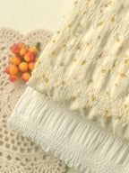 Children's Yellow Small Flower Beige Solid Color Woven Polyester Fiber Jumpsuit Long Skirt Cheongsam Curtain Fabric Top