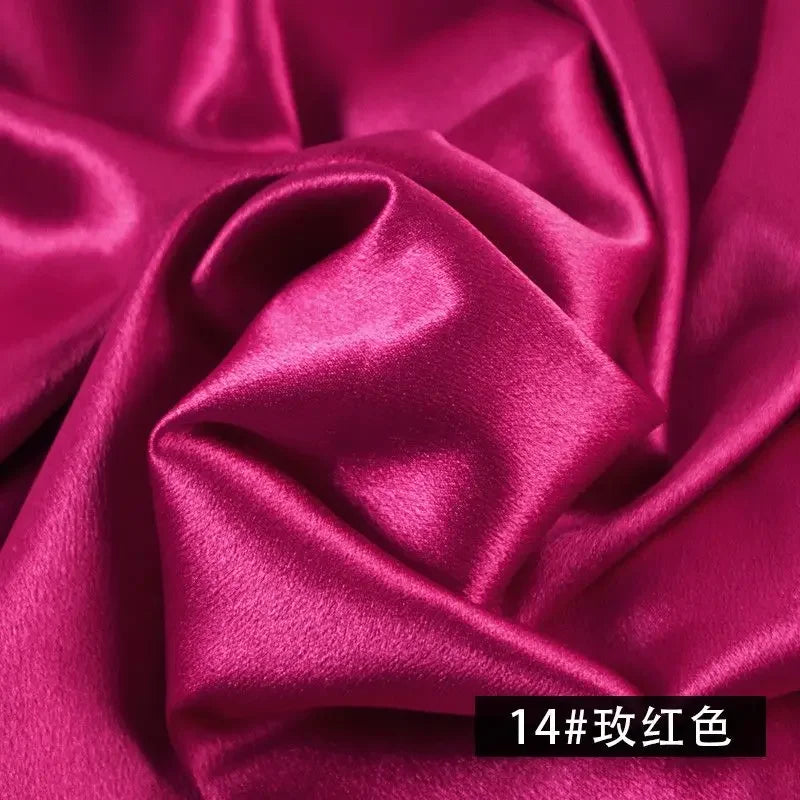 قماش ساتان كريستالي سميك لامع - مادة ستارة فستان بلون واحد