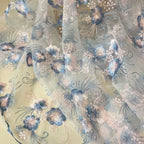 قماش تطريز زهور ثلاثي الأبعاد من الدانتيل الشبكي، فستان زفاف، هانفو، شيونغسام، حقيبة، قماش ملابس