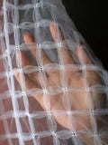 Soft 3D Grid Tulle Mesh Fabric White - Tutu Princess Dress Material 140cm