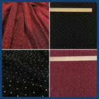 Black Glittering Elastic Fabric â€?Silver & Gold Threads with Crystal Embellishments - fabric photo 2