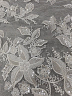 قماش تطريز جديد فاخر من الترتر والخرز على شكل مسمار، فستان زفاف، فستان سهرة، فستان أطفال، قماش مصمم يدويًا