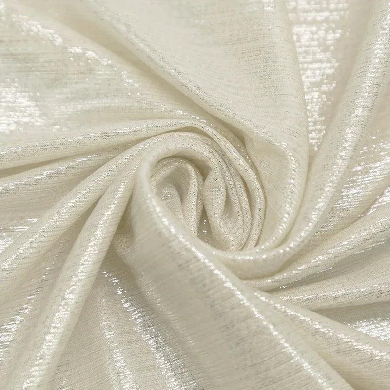 قماش مرن مخطط بألوان قزحية بالليزر - مادة مرحلة الختم الساخن 135 سم