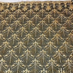 قماش تنورة جديد ثلاثي الأبعاد مطرز بخيوط ذهبية لامعة من الدانتيل الشبكي، قماش ملابس، تطريز فستان