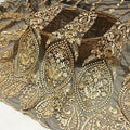 Gold Thread Embroidered Lace Mesh - 3D for Dresses & Skirts