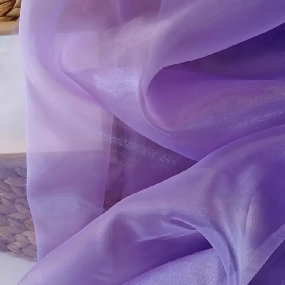 Crystal Organza Fabric - Stiff Sheer Mesh Wedding Dress Material 145cm