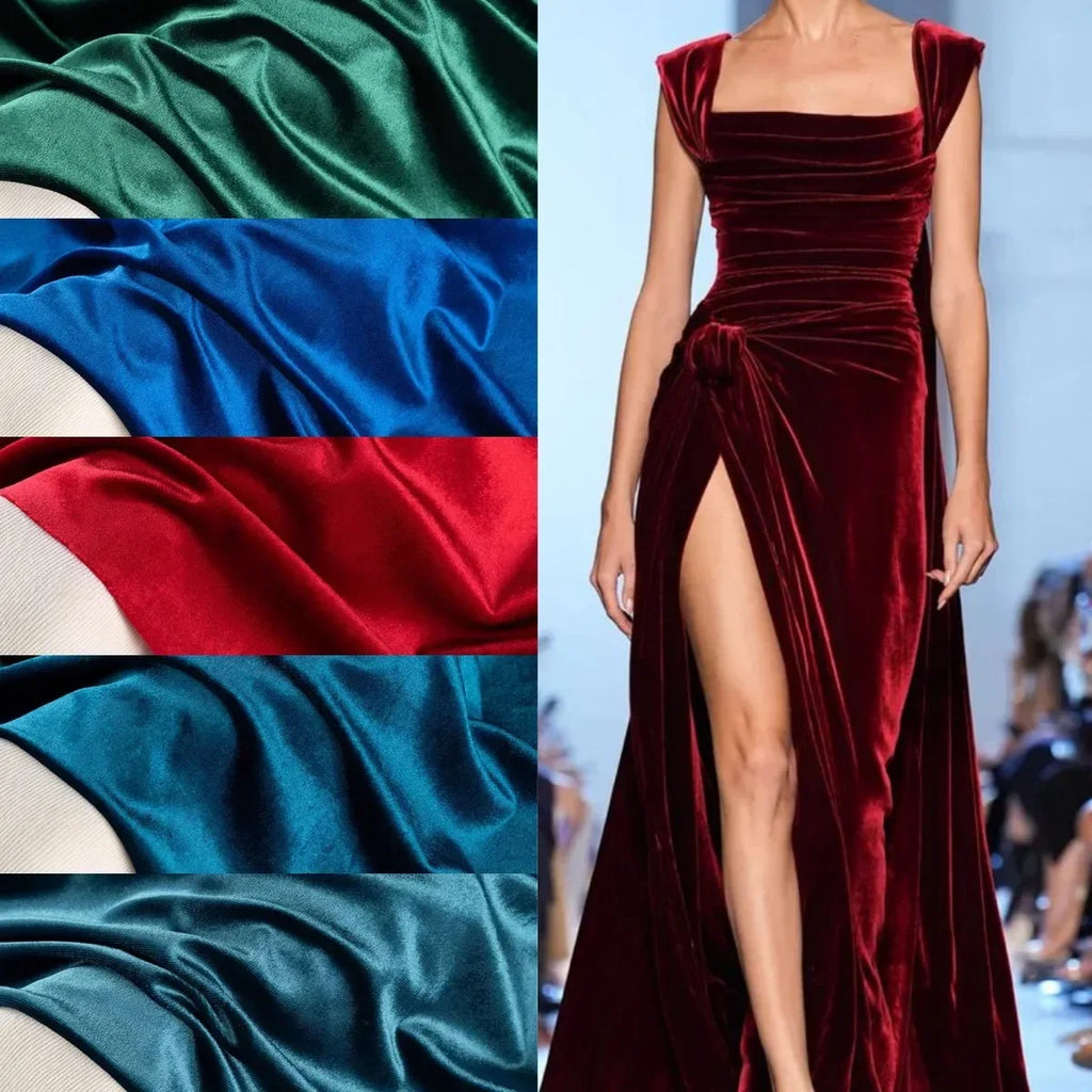 قماش مخملي لامع مرن ناعم من المخمل للخياطة فستان أريكة وسادة مفرش طاولة ستارة DIY نسيج منزلي